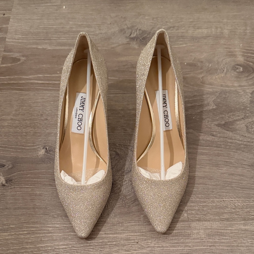 Jimmy Choo Glitter Pumps - Silver